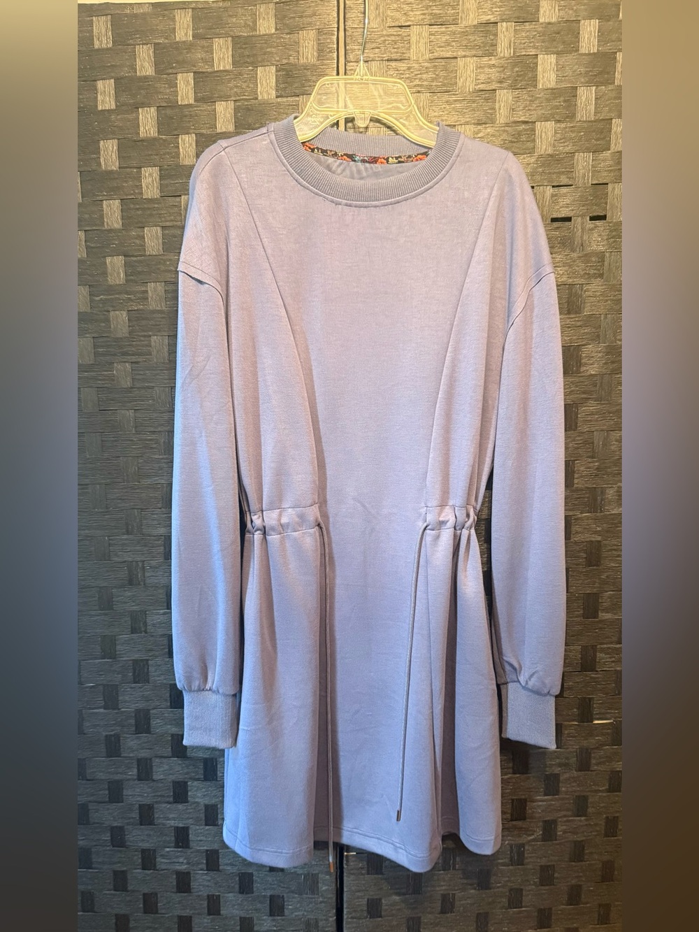 Umgee Lavender Long Sleeve Drawstring Waist Dress